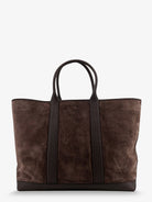 Tom Ford Suede shopping bag with logo engraved on the bottom - Brown