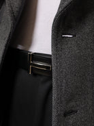 Tom Ford Leather belt with enameled logo - Black