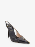Tom Ford Leather pumps with metal T Logo detail - Black