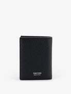 Tom Ford Leather card holder with embossed logo - Black