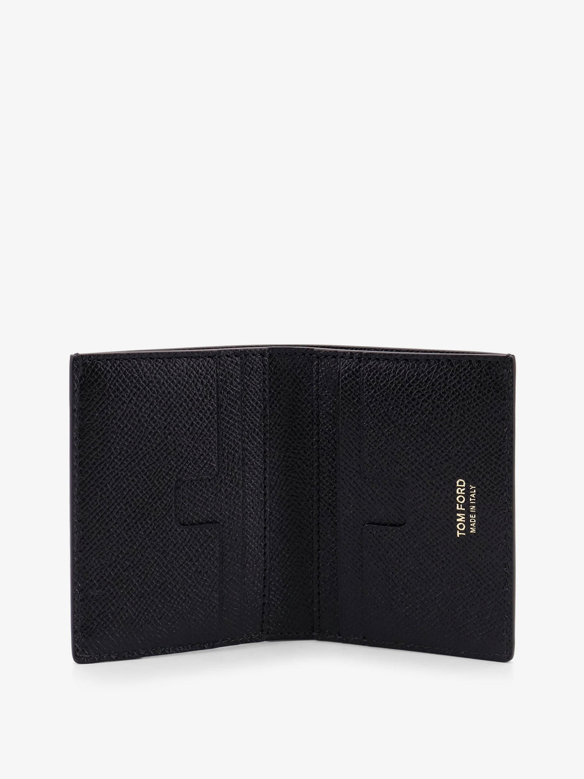 Tom Ford Leather card holder with logo - Black