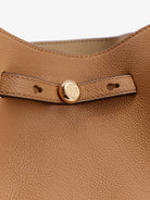 Tory Burch Romy Pebbled leather tote shoulder bag - Tiramisu