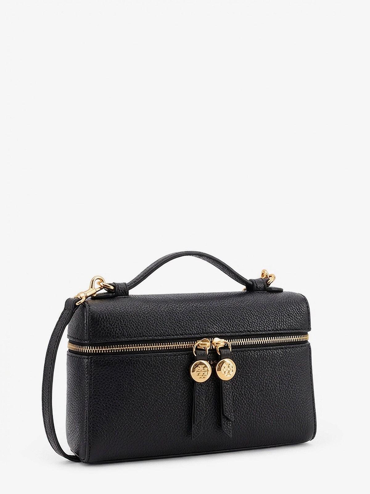 Tory Burch Hammered leather Romy slim shoulder bag - Black