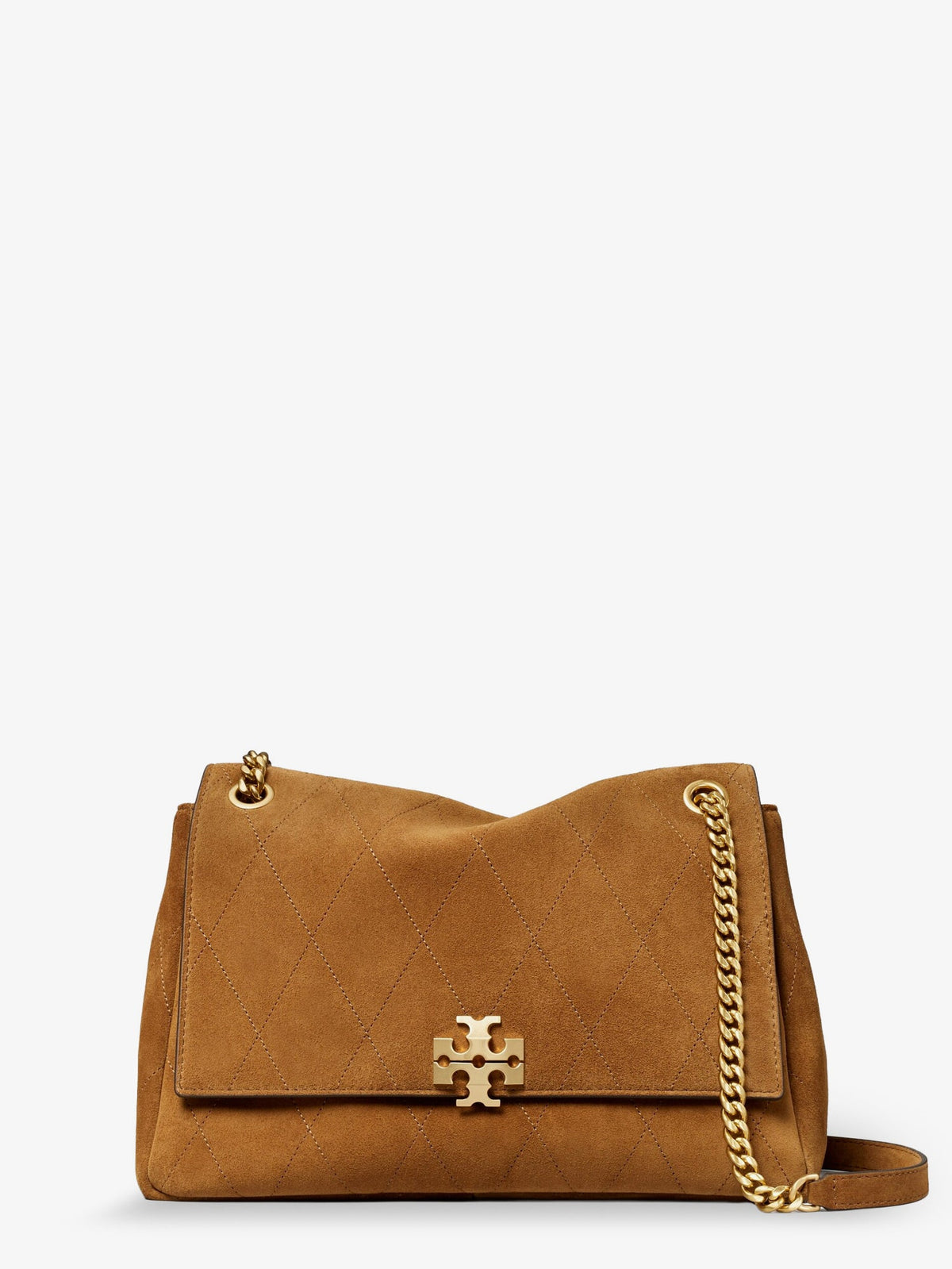 Tory Burch Charlie suede shoulder bag - Caramel