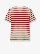 Tory Burch Cotton T-shirt with striped pattern - Lightivoryred