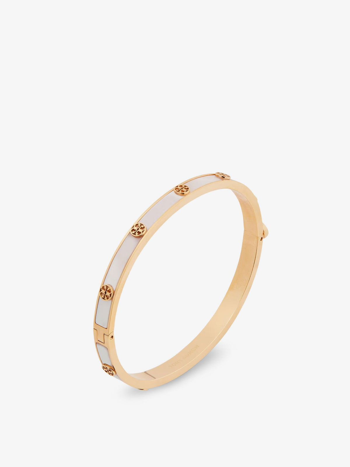 Tory Burch Thin Icon steel bracelet - Torygoldmotherofpearl