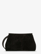 Toteme T-Lock suede handbag - Espresso