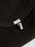 Toteme T-Lock suede handbag - Espresso
