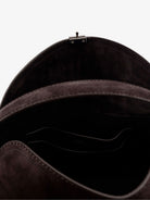 Toteme T-Lock suede handbag - Espresso
