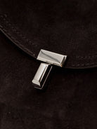 Toteme T-Lock suede handbag - Espresso