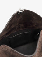 Toteme Suede T-Lock clutch - Brown
