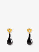Toteme Onyx drops brass earrings - Black/Gold