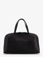 Toteme Leather handbag with engraved logo on the front - Black