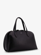 Toteme Leather handbag with engraved logo on the front - Black