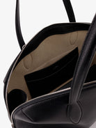 Toteme Leather handbag with engraved logo on the front - Black