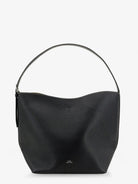 Toteme Medium Belted hammered leather shouder bag - Black