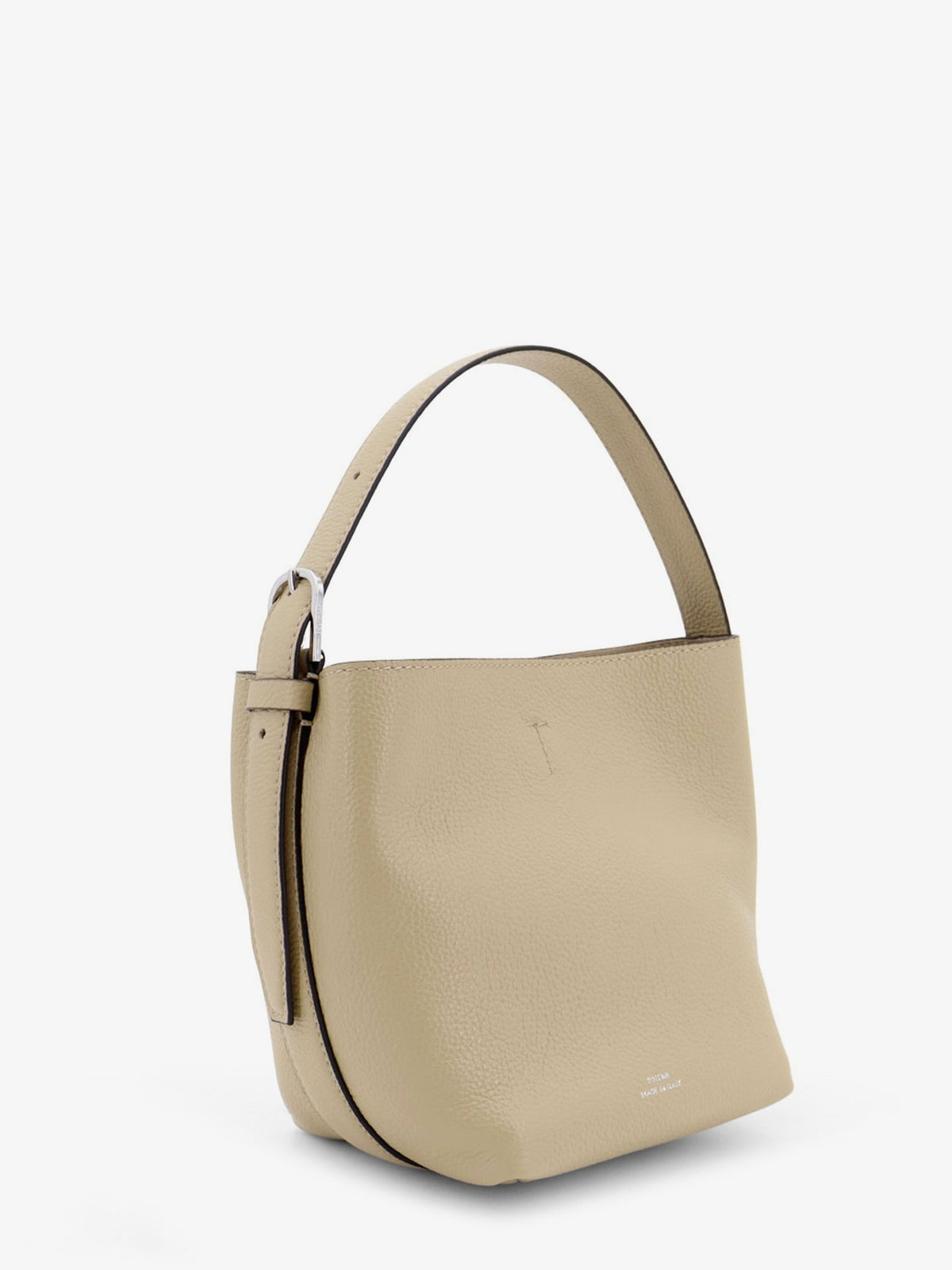 Toteme Petite Belted leather handbag with logo lettering print - Cashew