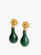 Toteme Jade Drops Brass Earrings - Dark Green/Gold