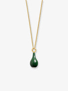 Toteme Medium jade drop necklace - Dark Green/Gold