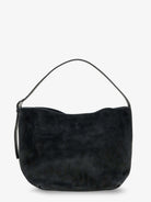 Toteme Medium Belted suede shoulder bag - Black