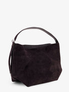 Toteme Medium Belted suede shoulder bag - Espresso