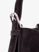 Toteme Medium Belted suede shoulder bag - Espresso