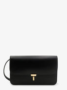 Toteme T-Lock leather crossbody bag - Black