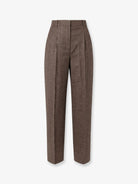 Toteme Viscose and certified wool trousers - Taupe Melange