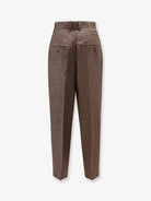 Toteme Viscose and certified wool trousers - Taupe Melange