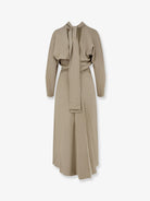 Toteme Viscose dress with scarf - Fawn