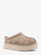 UGG W Tazz suede sandals with multicolor embroidery - Beige
