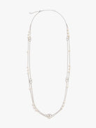 Valentino Garavani Metal and pearls VLogo Signature necklace - Argento