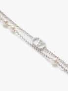 Valentino Garavani Metal and pearls VLogo Signature necklace - Argento
