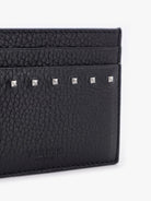 Valentino Garavani Leather card holder with stud detail - Nero