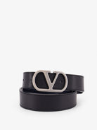 Valentino Garavani Vlogo leather reversible belt - Nero/Marine