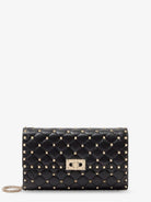 Valentino Garavani Rockstud Spike leather crossbody bag with iconic all-over studs - Nero