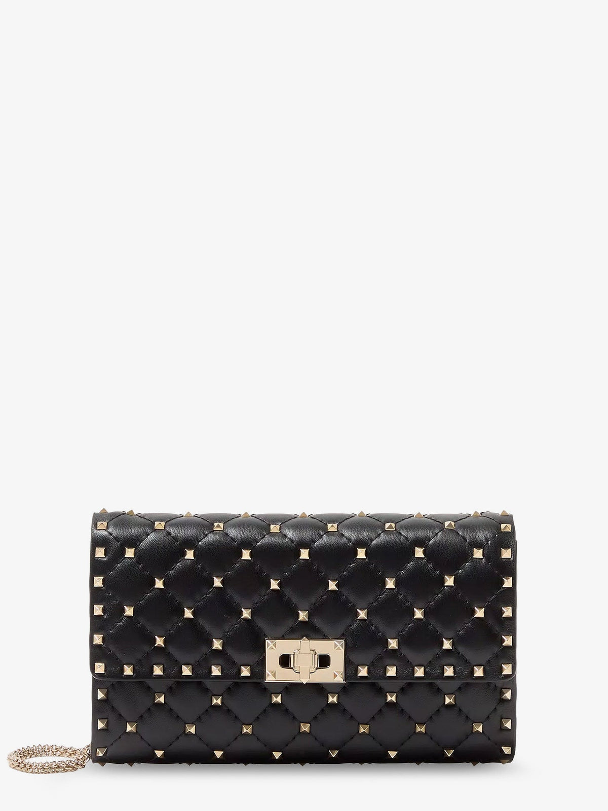 Valentino Garavani Rockstud Spike leather crossbody bag with iconic all-over studs - Nero