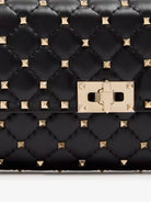 Valentino Garavani Rockstud Spike leather crossbody bag with iconic all-over studs - Nero