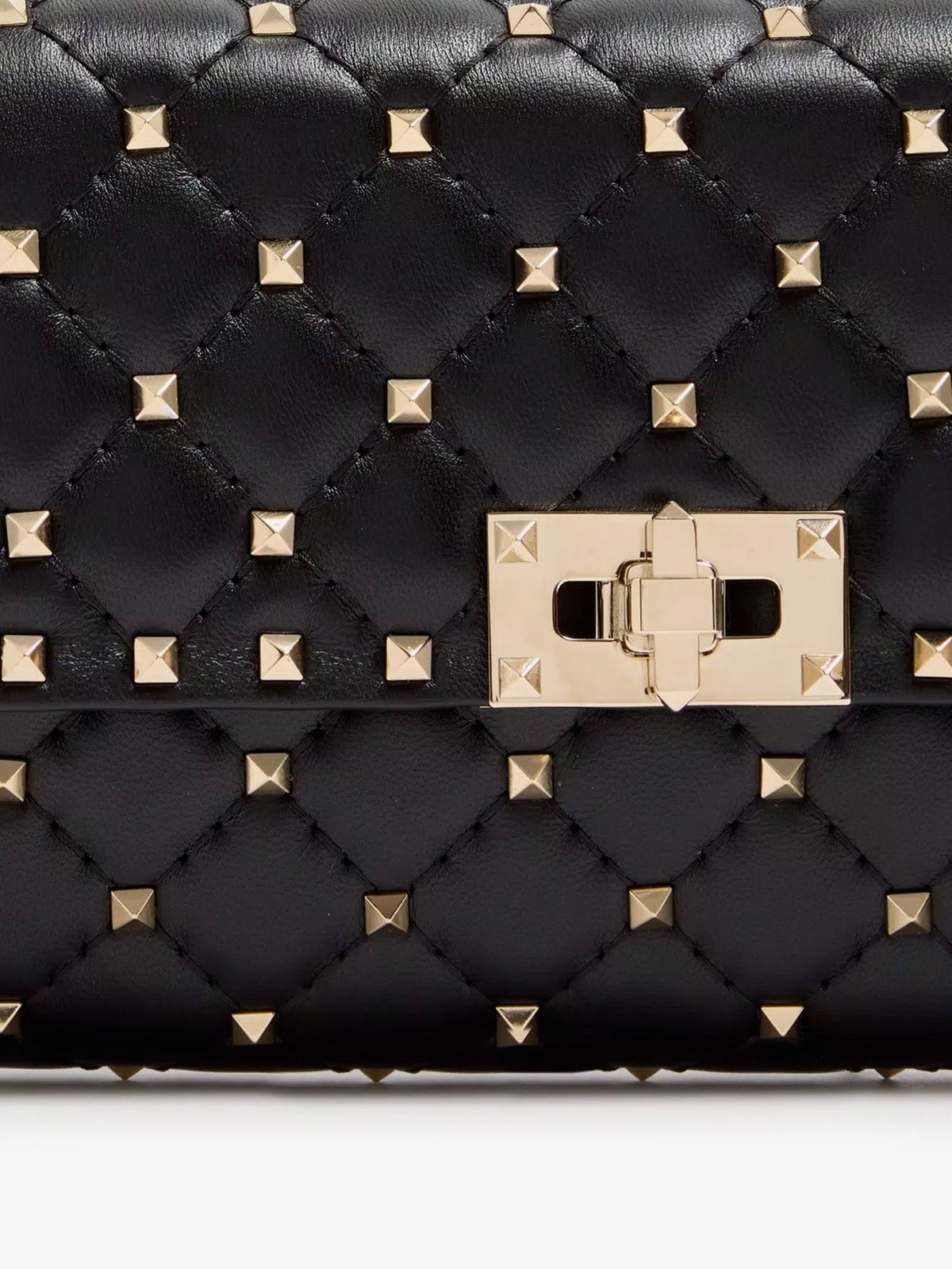Valentino Garavani Rockstud Spike leather crossbody bag with iconic all-over studs - Nero