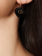 Valentino Garavani Coeur Royal metal earrings - Oro/Nero