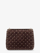 Valentino Garavani Rockstud Spike suede crossbody bag with iconic all-over studs - Ebonybrown