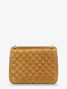 Valentino Garavani Rockstud Spike suede crossbody bag with iconic all-over studs - Havanabeige