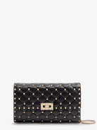 Valentino Garavani Rockstud Spike leather shoulder bag with iconic all-over studs - Nero