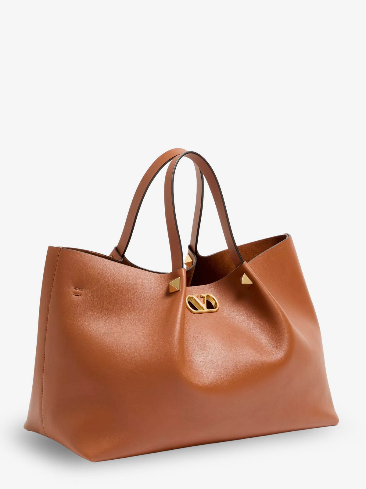 Valentino VLogo Signature Leather Tote Bag - Lighthazel