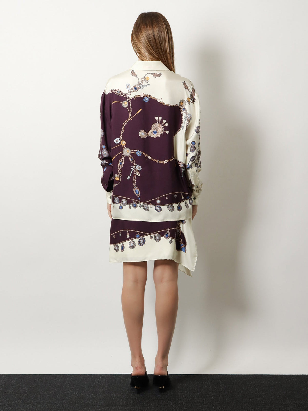 Versace Printed silk twill shirt - Burgundy