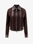 Versace Leather and suede jacket - Brown