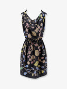 Versace Printed silk twill midi dress - Black