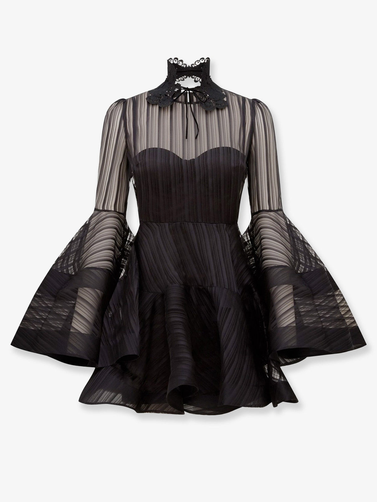Zimmermann Valiant Lantern Mini Dress - Black