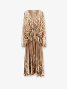 Zimmermann Momentum Burnout Bubble Gown silk dress - Tan Art Nouveau