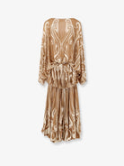 Zimmermann Momentum Burnout Bubble Gown silk dress - Tan Art Nouveau